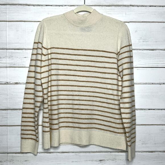 Abercrombie & Fitch Mock Neck Stripe Sweater Size Large - Picture 1 of 8